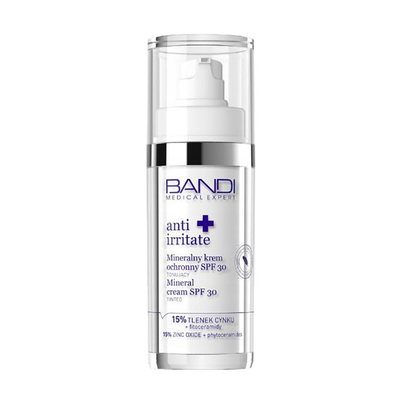 Мінеральний сонцезахисний крем для обличчя Bandi Medical Expert Anti Irritate Mineral Cream SPF 30, 30 мл